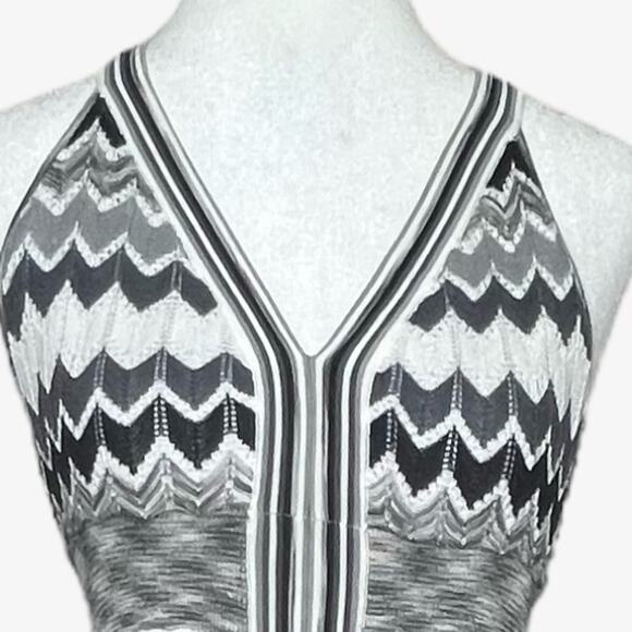 Victoria's Secret Chevron Halter T-Strap Maxi Dress Size S Black White Stretchy - Picture 4 of 12